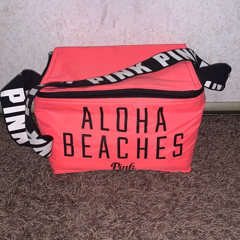 neon pink PINK victoria’s secret lunch pail